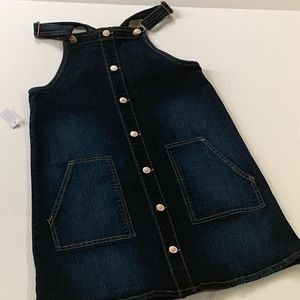 New girls denim overall dress.